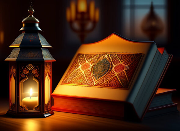 free-photo-ramadan-kareem-eid-mubarak-royal-elegant-lamp-with-mosque-holy-gate-with-fireworks